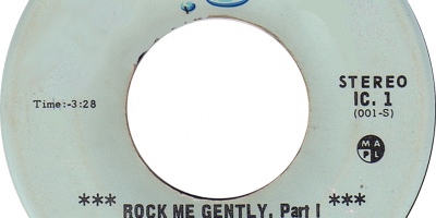 Record label, "Rock Me Gently."